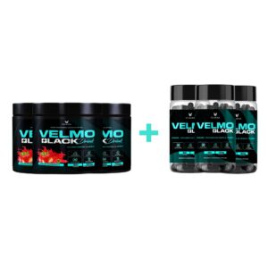 COMBO - 3 Velmo Black Morango + 3 Velmo Black Caps