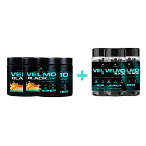 COMBO - 3 Velmo Black Tangerina + 3 Velmo Black Caps