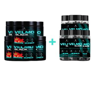 COMBO - ⁠6 Velmo Black Morango + 6 Velmo Black Caps