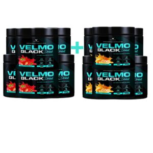 COMBO - ⁠6 Velmo Black Morango + 6 Velmo Black Tangerina