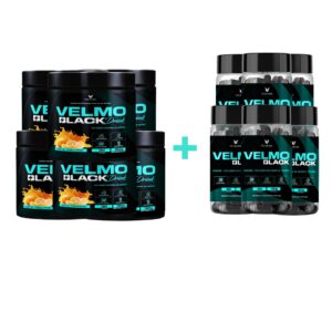 COMBO - 6 Velmo Black Tangerina + 6 Velmo Black Caps